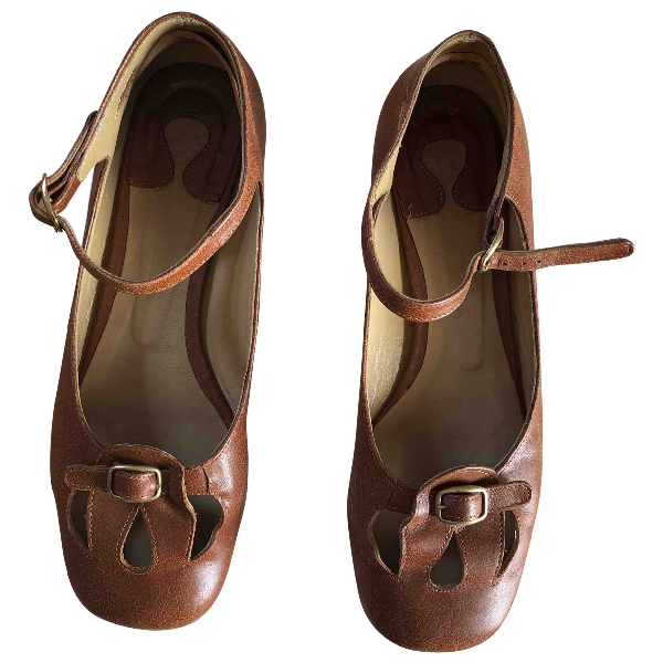 camel ballerina flats