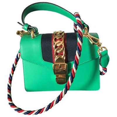 Pre-owned Gucci Sylvie Leather Crossbody Bag In Green