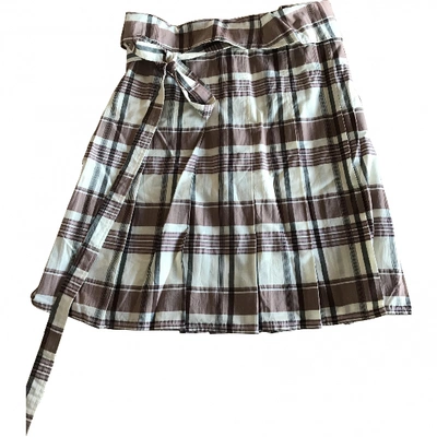 Pre-owned Burberry Mini Skirt In Burgundy