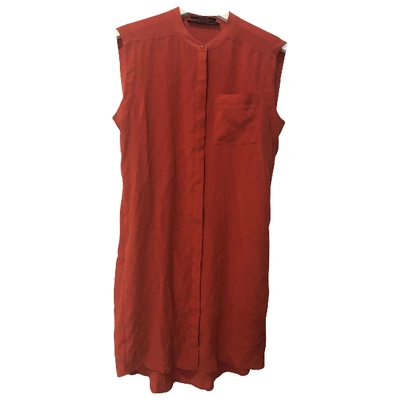 Pre-owned Allsaints Silk Mid-length Dress In Red