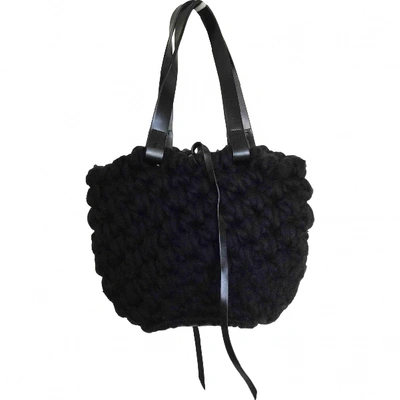 Pre-owned Furla Wool Handbag In Black