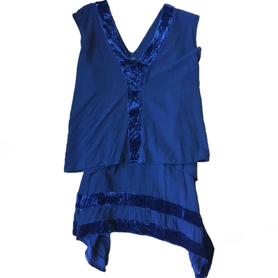 Pre-owned Joseph Silk Mini Dress In Blue