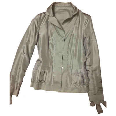 Pre-owned Philosophy Di Alberta Ferretti Silk Short Vest In Grey
