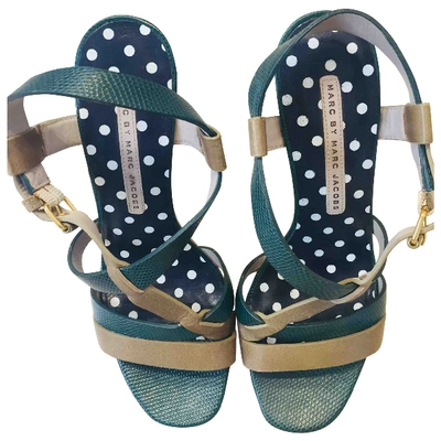 Pre-owned Marc By Marc Jacobs Leather Sandals In Green