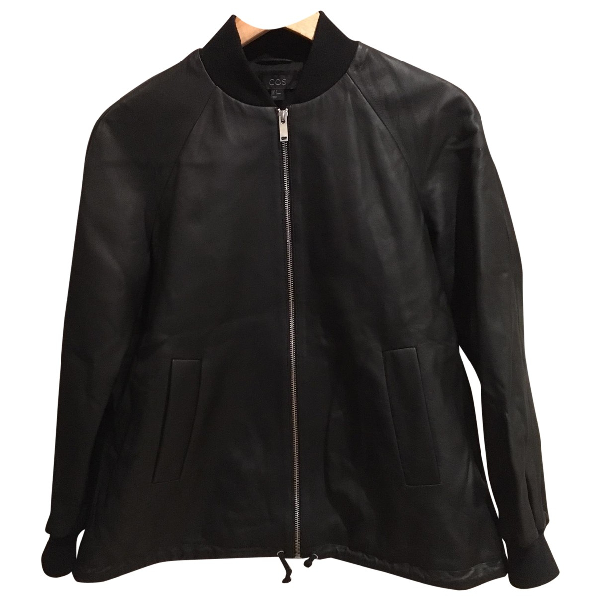 Pre-owned Cos Black Leather Leather Jacket | ModeSens