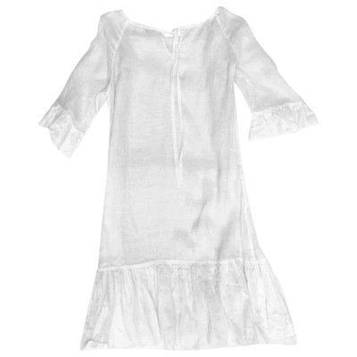 Pre-owned Elie Tahari Linen Mid-length Dress In White