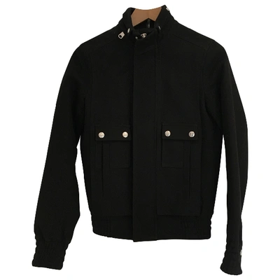 Pre-owned Dior Wool Biker Jacket In Black