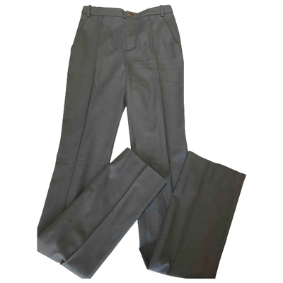 Pre-owned Gucci Wool Straight Pants In Grey