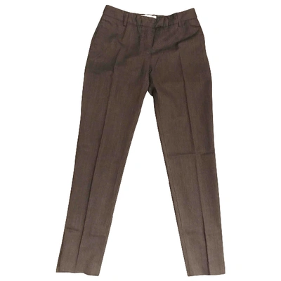 Pre-owned Paul & Joe Wool Slim Pants In Grey