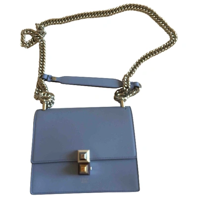 Pre-owned Fendi Kan I Leather Tote In Blue