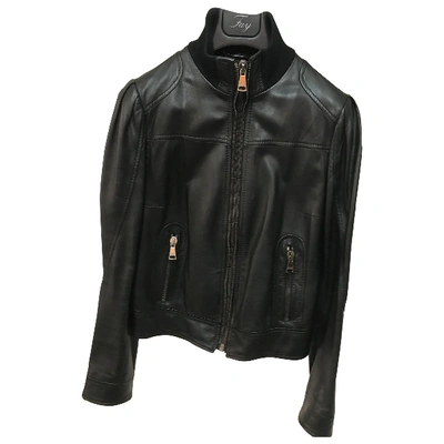 Pre-owned Dolce & Gabbana Leather Biker Jacket In Black