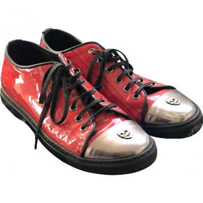 Pre-owned Philipp Plein Patent Leather Trainers In Red