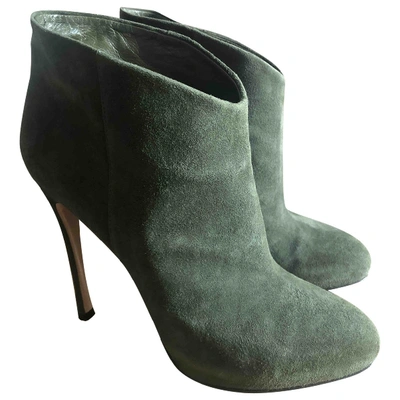 Pre-owned Gianvito Rossi Ankle Boots In Green