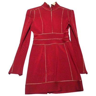 Pre-owned Balmain Mini Dress In Red
