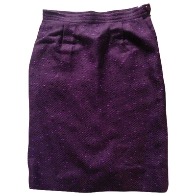 Pre-owned Courrèges Wool Mid-length Skirt In Purple
