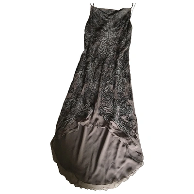 Pre-owned Patrizia Pepe Silk Mid-length Dress In Anthracite