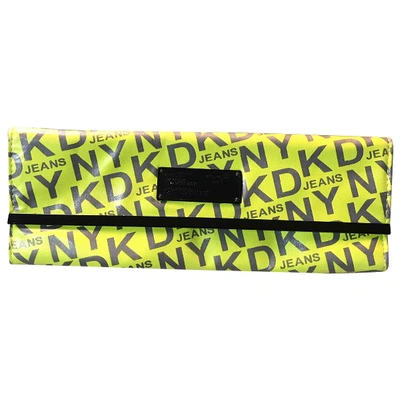 Pre-owned Dkny Clutch Bag In Yellow