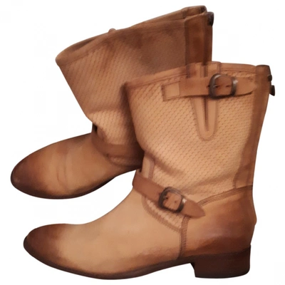 Pre-owned Belstaff Leather Boots In Camel