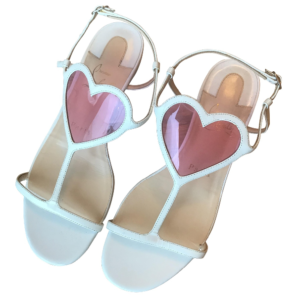 christian louboutin sandals white