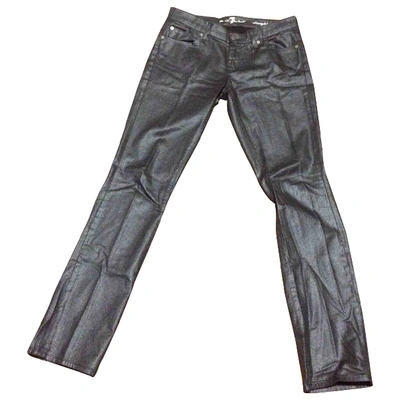 Pre-owned 7 For All Mankind Straight Jeans In Anthracite