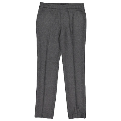 Pre-owned Lanvin Wool Straight Pants In Grey