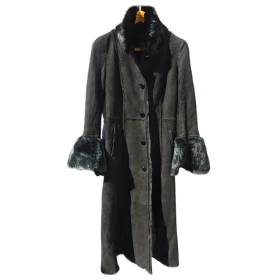 Pre-owned Armani Collezioni Black Shearling Coat