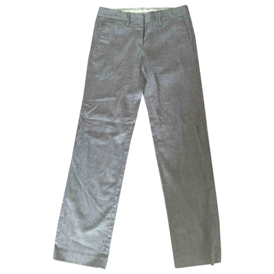Pre-owned Mauro Grifoni Wool Trousers In Grey