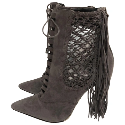 Pre-owned Alexandre Birman Lace Up Boots In Grey