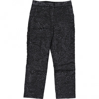 Pre-owned Erdem Silk Straight Pants In Black