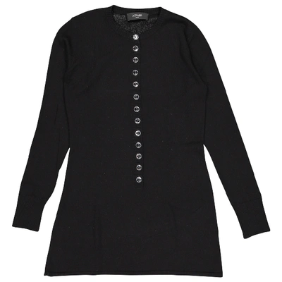 Pre-owned Azzaro Cashmere Mini Dress In Black
