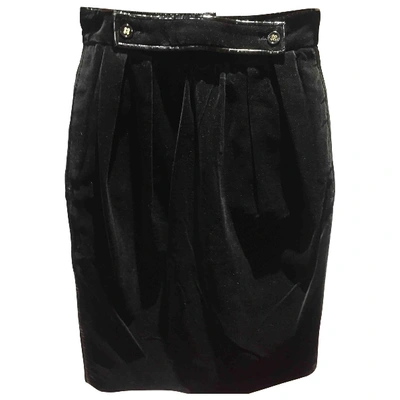 Pre-owned Saint Laurent Velvet Mid-length Skirt In Black