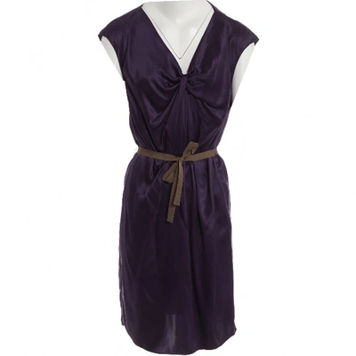 Pre-owned Paule Ka Silk Mid-length Dress In Purple
