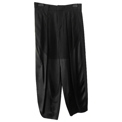 Pre-owned Chloé Silk Large Pants In Black