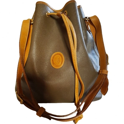 Pre-owned Trussardi Leather Handbag In Khaki
