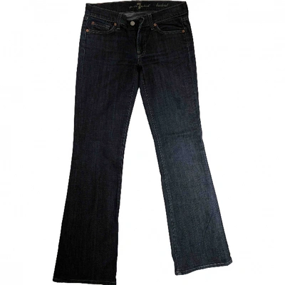 Pre-owned 7 For All Mankind Blue Cotton - Elasthane Jeans