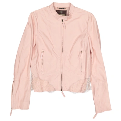 Pre-owned Roberto Cavalli Leather Jacket In Pink