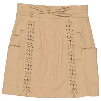 Pre-owned Balmain Mini Skirt In Beige