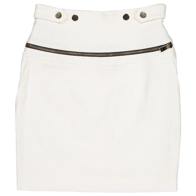 Pre-owned Alexandre Vauthier Mini Skirt In White