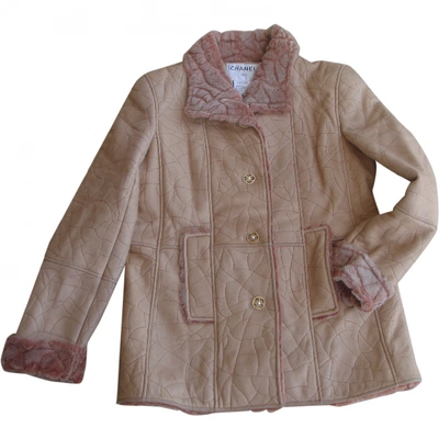 Pre-owned Chanel Leather Jacket In Camel