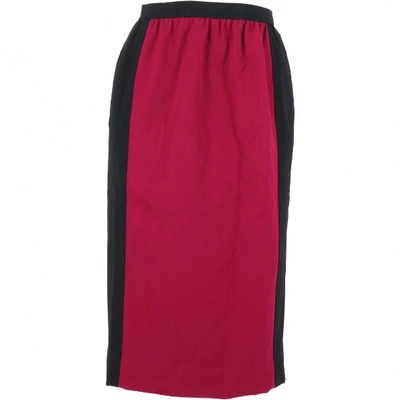 Pre-owned Saint Laurent Wool Maxi Skirt In Pink