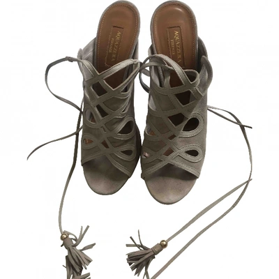 Pre-owned Aquazzura Sandals In Grey