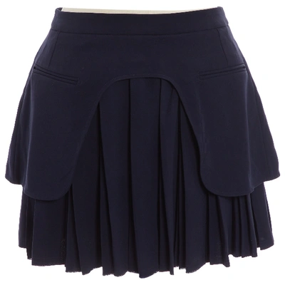 Pre-owned Carven Wool Mini Skirt In Black