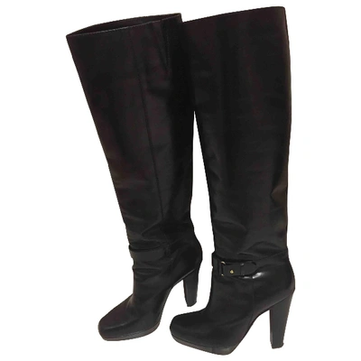 Pre-owned Barbara Bui Leather Riding Boots In Black