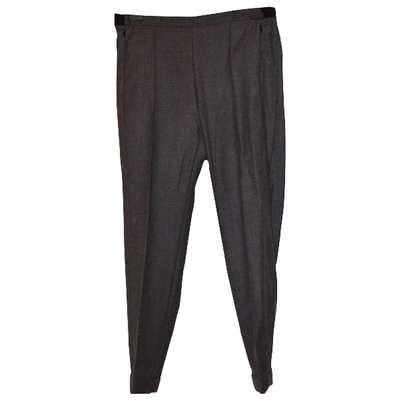Pre-owned Gerard Darel Wool Straight Pants In Anthracite