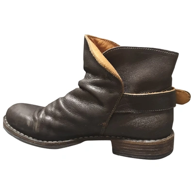 Pre-owned Fiorentini + Baker Leather Biker Boots In Brown