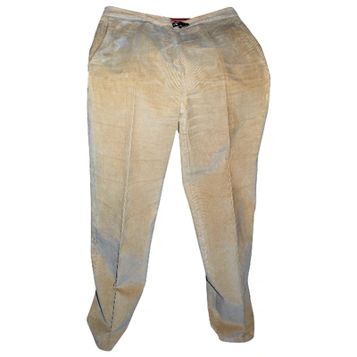 Pre-owned Fay Velvet Chino Pants In Beige