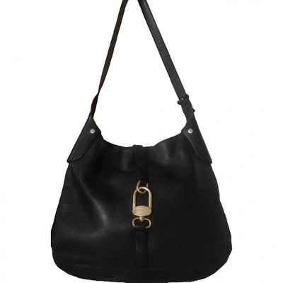 Pre-owned Delvaux Leather Handbag In Black