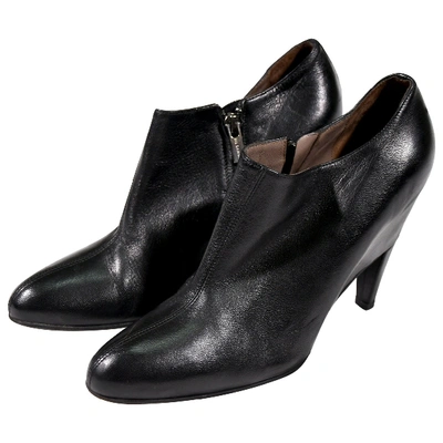 Pre-owned Jil Sander Patent Leather Ankle Boots In Black