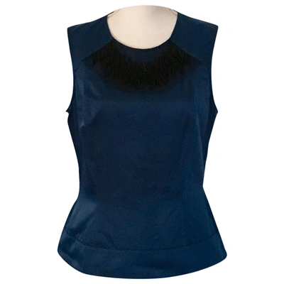Pre-owned Vera Wang Blue Polyester Top