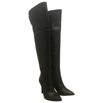 Pre-owned Bcbg Max Azria Leather Boots In Black